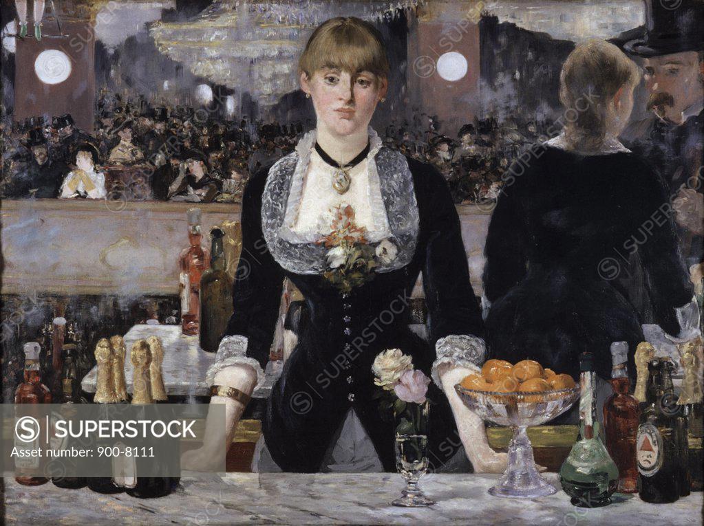 Stock Photo: 900-8111 The Bar at the Folies Bergere 1882 Edouard Manet (1832-1883/French) Oil on Canvas Courtauld Institute and Galleries, London, England