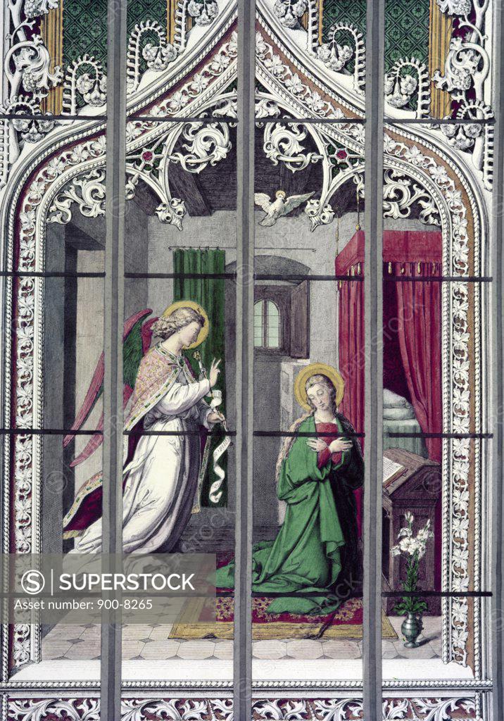 Stock Photo: 900-8265 Annunciation,  The 19th Century, 19th Century, Stained Glass, Stained Glass