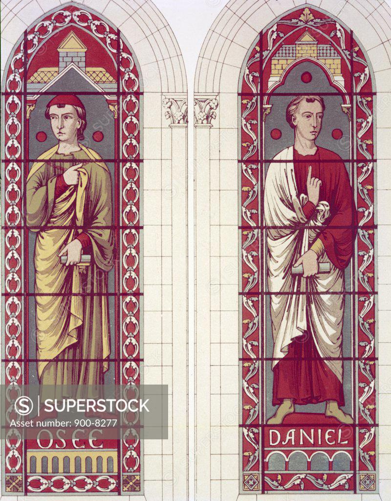 Stock Photo: 900-8277 Prophets, The Hosea And Daniel, 13th Century, Stained Glass, STAINED GLASS