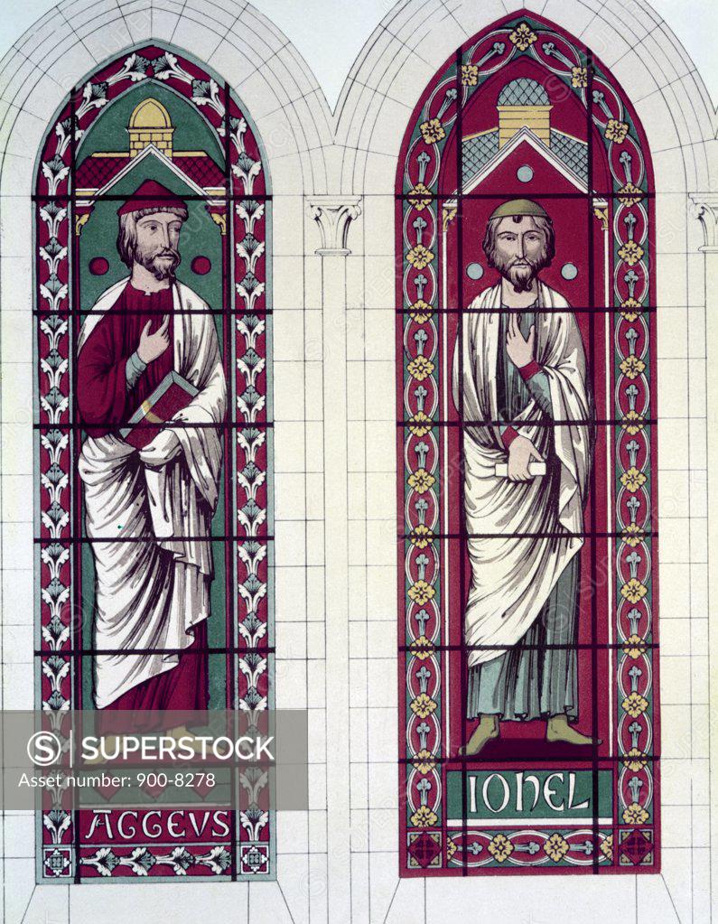 Stock Photo: 900-8278 Prophets, The Aggeus And Joel, 13th Century, Stained Glass, STAINED GLASS