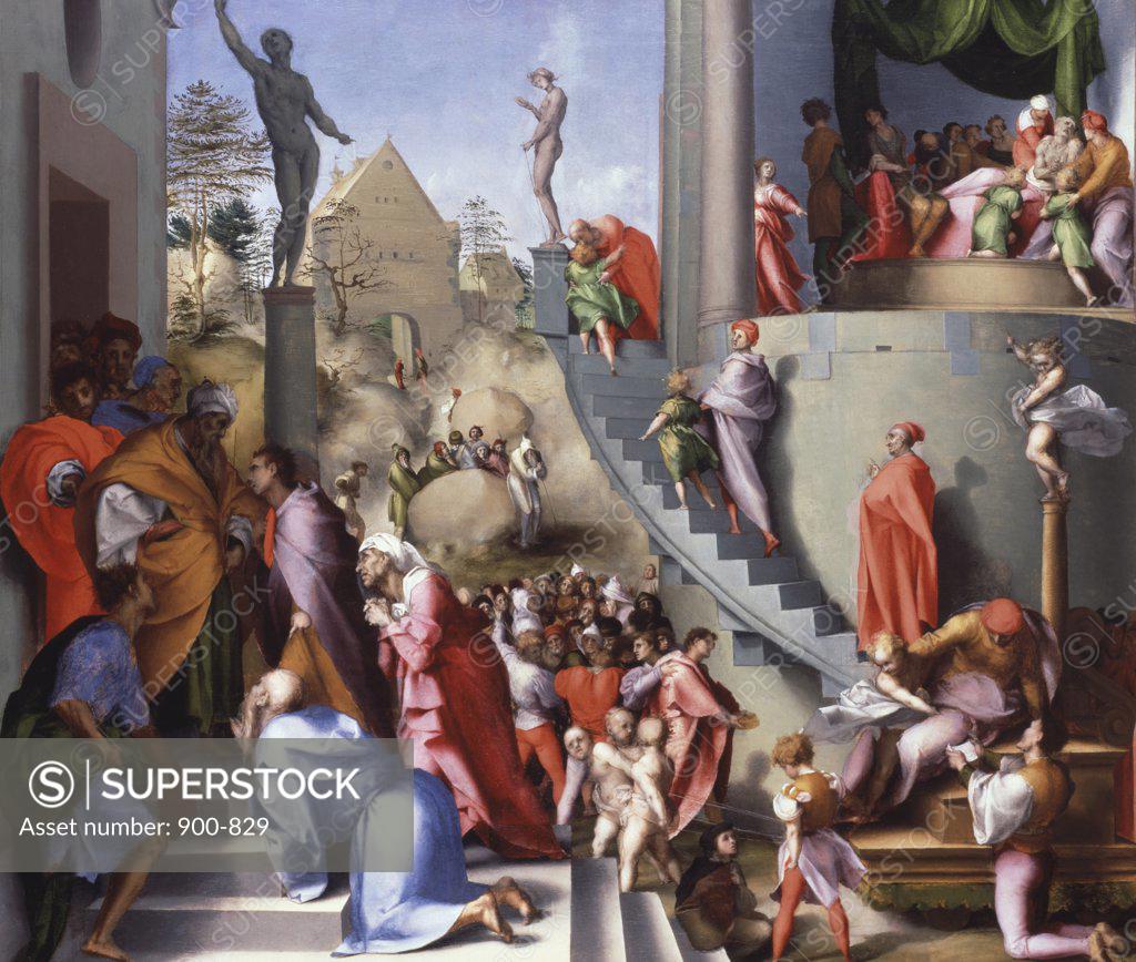 Stock Photo: 900-829 Joseph in Egypt C. 1515 Jacopo Pontormo (1494-1557 Italian) Wood National Gallery, London, England