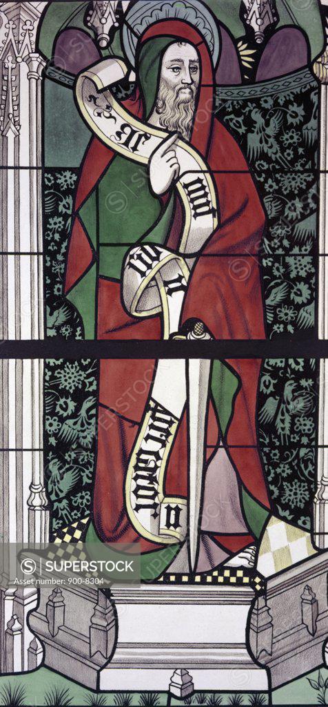 Stock Photo: 900-8304 Apostle Simon,  stained glass,  13th century