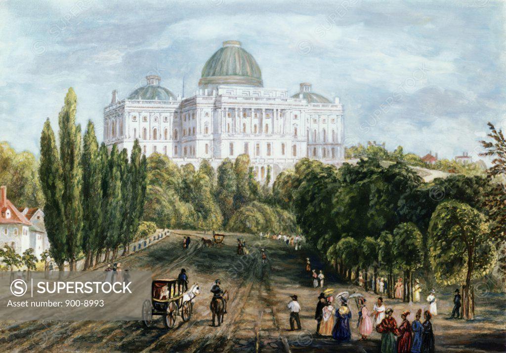 Stock Photo: 900-8993 Capitol Building, Washington, D.C. ca.1830 American History 