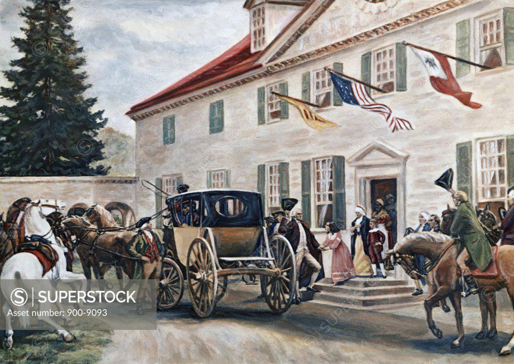 Stock Photo: 900-9093 Washington Leaving Mount Vernon American History 