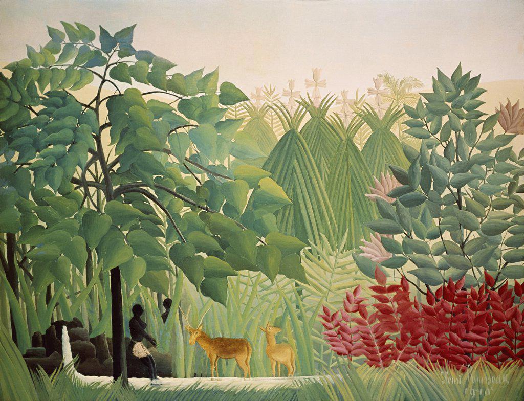 The Waterfall 1910 Henri Rousseau (1844-1910/French) Oil on canvas Art ...