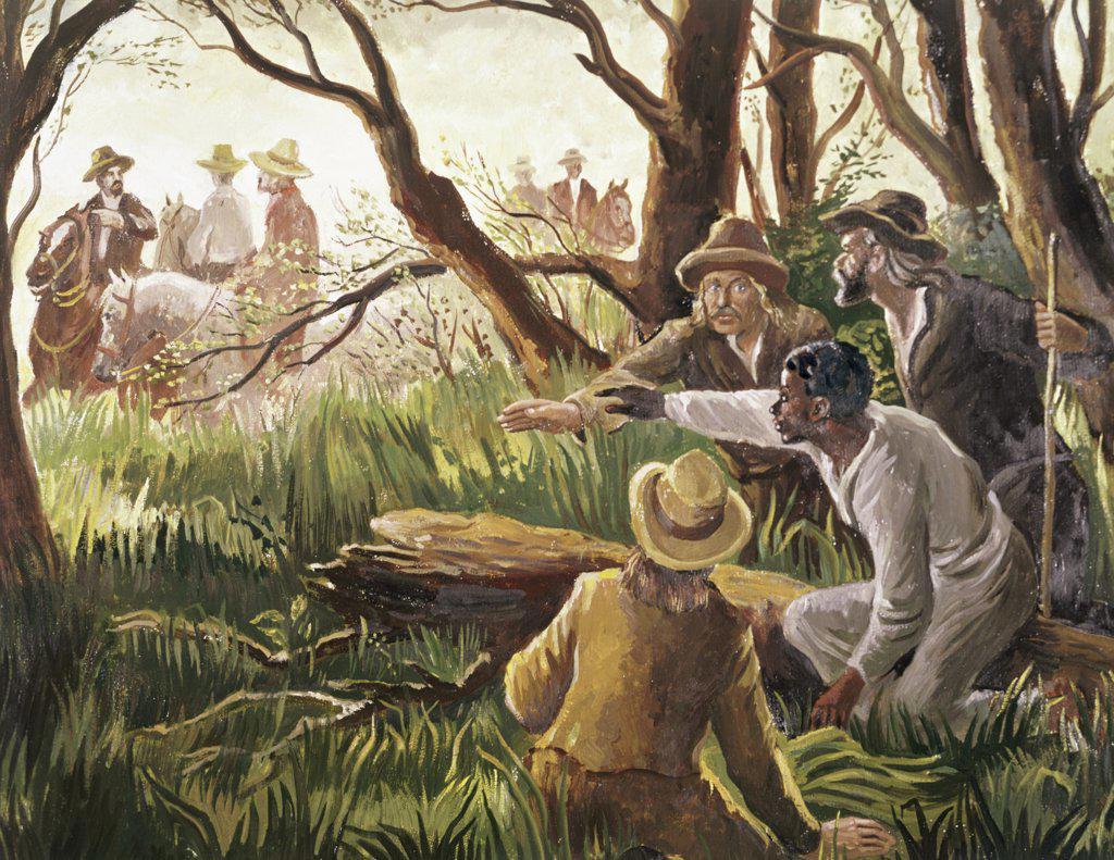 Underground Railroad Aids Runaway Slave by John Davies, 20th Century