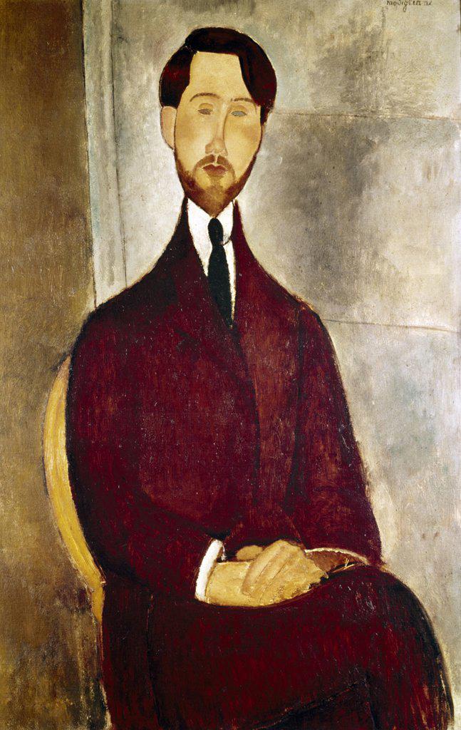 Brazil, Sao Paulo, Museu de Arte, Leopold Zborowski by Amedeo Modigliani, oil on canvas, 1917, (1884-1920),