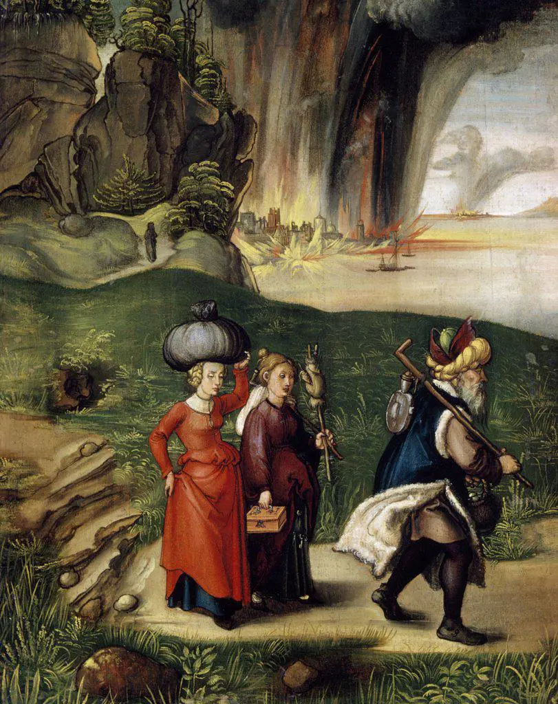 Lot and His Family Fleeing from Sodom Albrecht Durer 1471-1528  German National Gallery of Art Washington, D.C. 