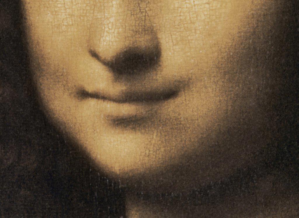 Mona Lisa - Detail Of Mouth Ca.1503-06 Leonardo da Vinci (1452-1519 Italian) Oil On Wood Panel Musee du Louvre, Paris, France