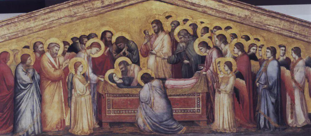 The Death of Mary Giotto (ca.1266-1337/Italian) Tempera/Wood Panel Staatliche Museen Preussischer Kulturbesitz (Gemaldegalerie) Berlin, Germany