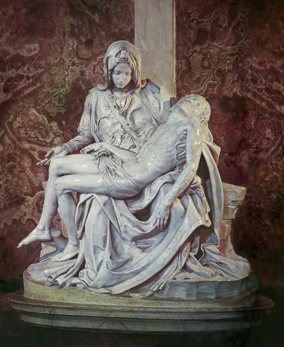 The Pieta C.1498 Michelangelo Buonarroti (1475-1564 Italian) Marble Sculpture St. Peter's Basilica, Vatican City