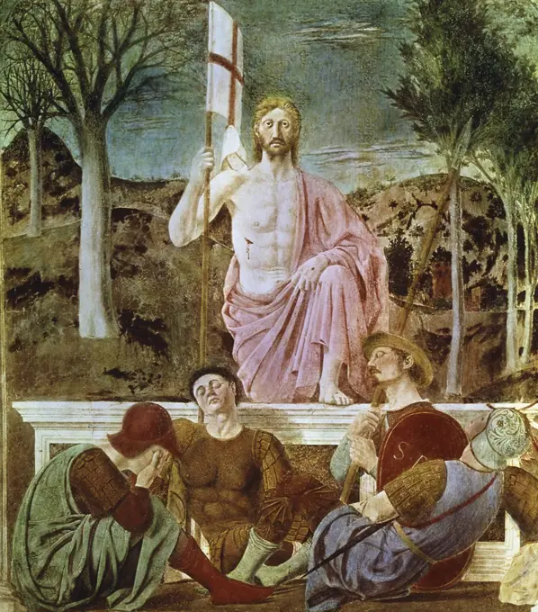 The Resurrection C.1463 Piero della Francesca (ca.1415-1492 Italian) Fresco Palazzo Communale, Borgo San Sepolcro, Italy