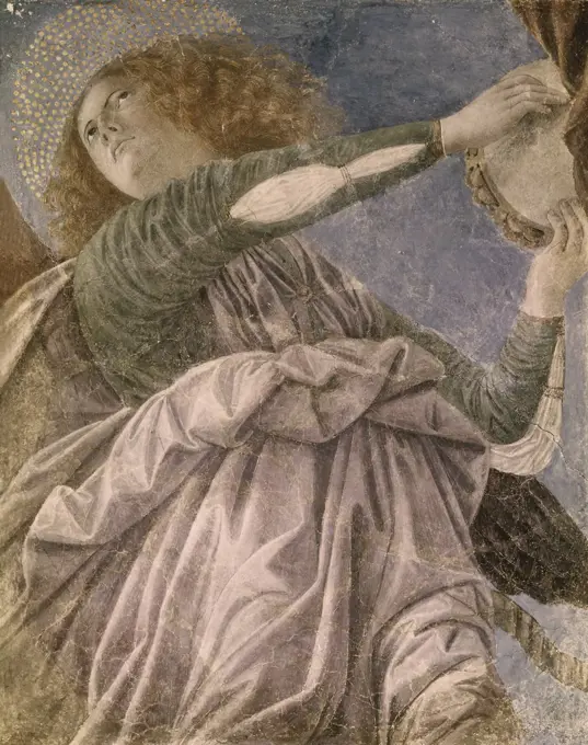 Music Making Angel with Tambourine Melozzo da Forlì (1438-1494/Italian) Fresco Vatican Museums and Galleries, Vatican