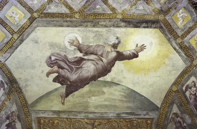 The Creation of the Sun and Moon Raphael (1483-1520/Italian) St. Peter's Basilica, The Vatican