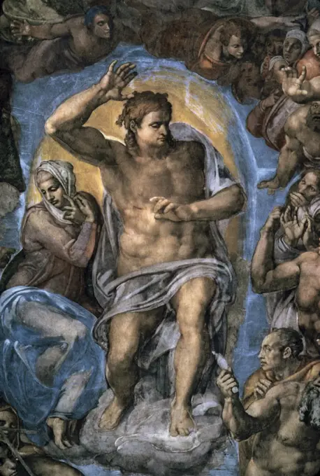 The Virgin Trying to Intercede with Christ  c. 1536-1541  Michelangelo Buonarroti (1475-1564/Italian)  Fresco  Sistine Chapel, Vatican 