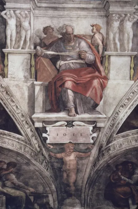 The Prophet Joel  Michelangelo Buonarroti (1475-1564/Italian)  Sistine Chapel, Vatican 