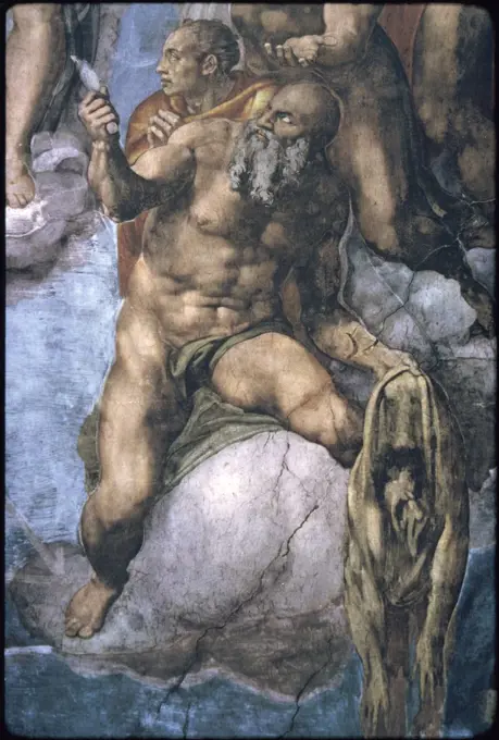 Saint Bartholomew with his Flayed Skin  Michelangelo Buonarroti (1475-1564/Italian)  Fresco  Sistine Chapel, Vatican 