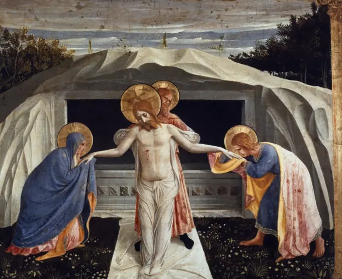 Burial of Christ by Fra Angelico, (1387-1455), Germany, Munich, Alte Pinakothek