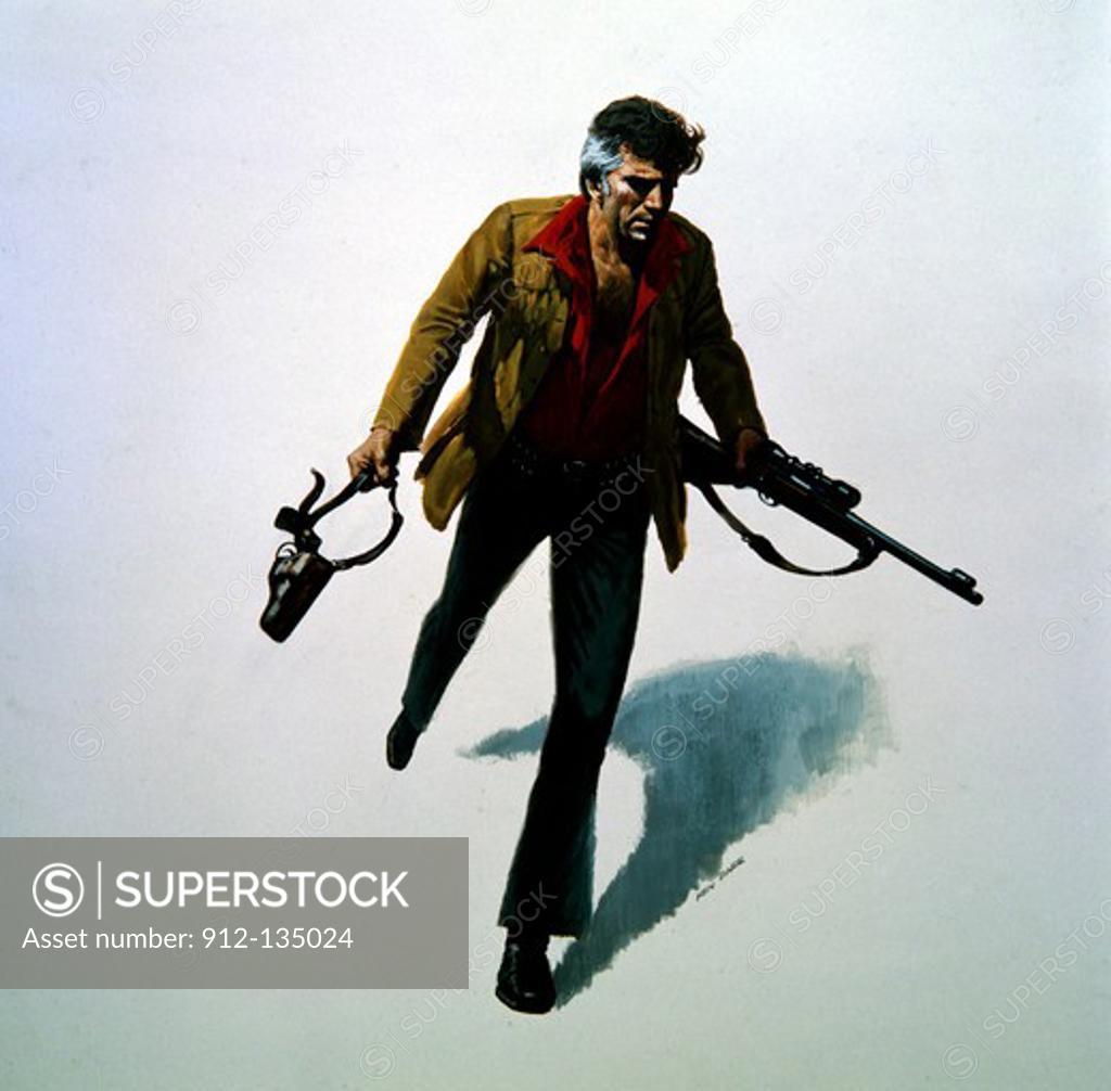 Stock Photo: 912-135024 Man running with a rifle