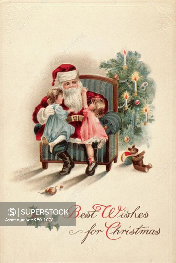 Stock Photo: 980-1078 Best Wishes for Christmas Nostalgia Cards
