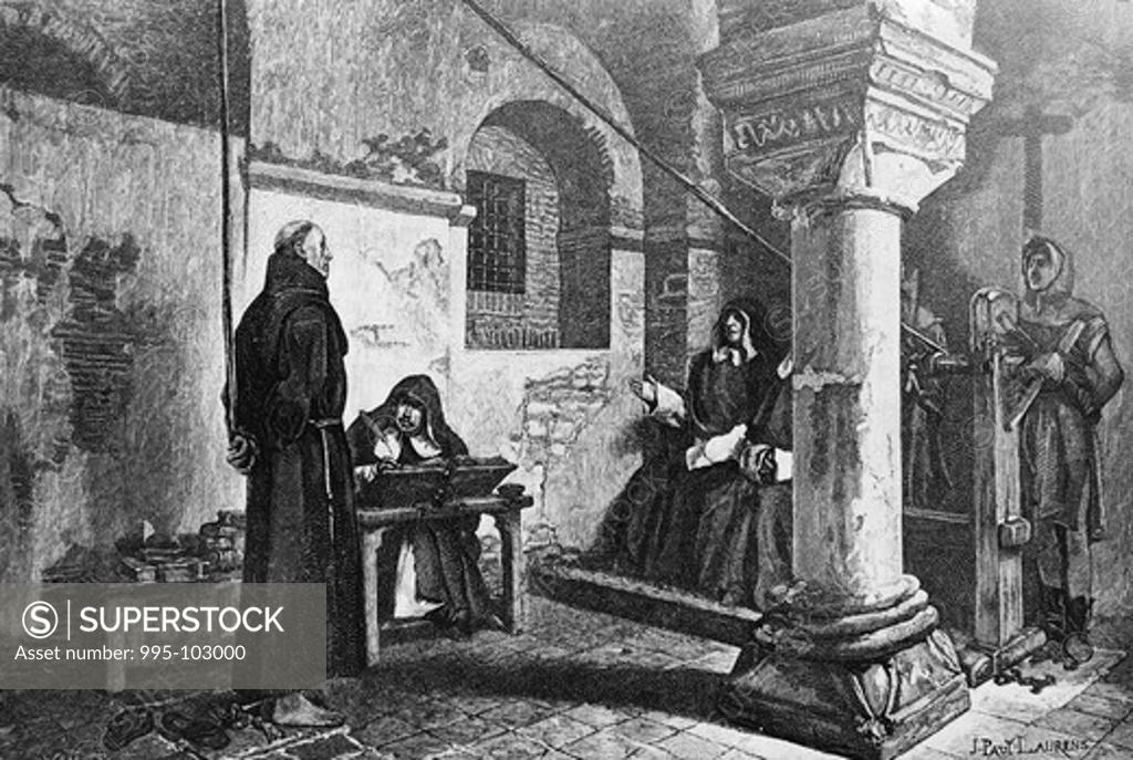 Stock Photo: 995-103000 The Spanish Inquisition - Torture Techniques Jean Paul Laurens (1838-1921 French) 