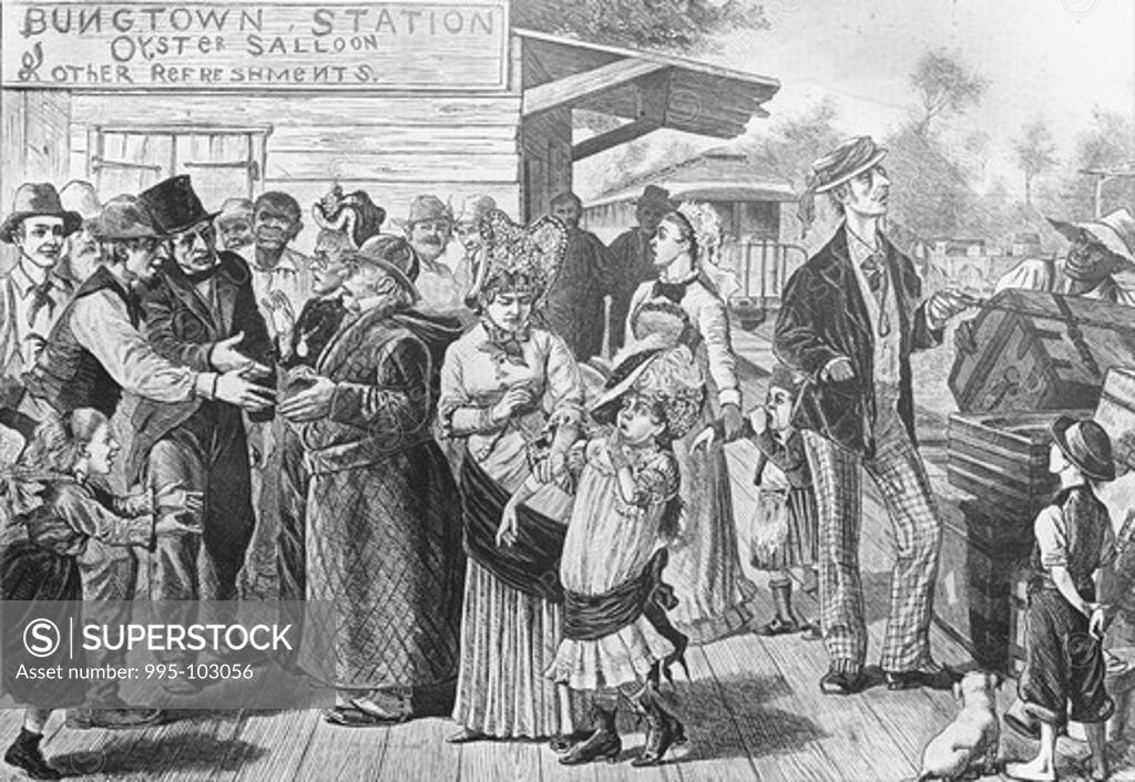 Stock Photo: 995-103056 American Travelers Return from Europe 19th C. Artist Unknown