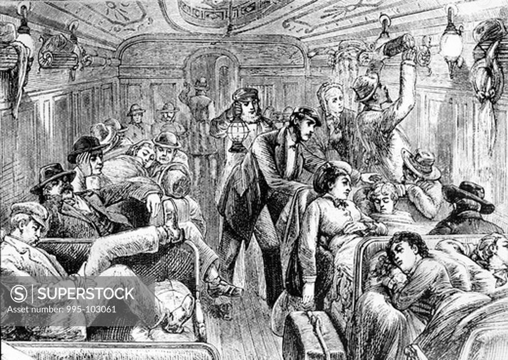 Stock Photo: 995-103061 Riding the Night Coach by unknown artist, print, 1882