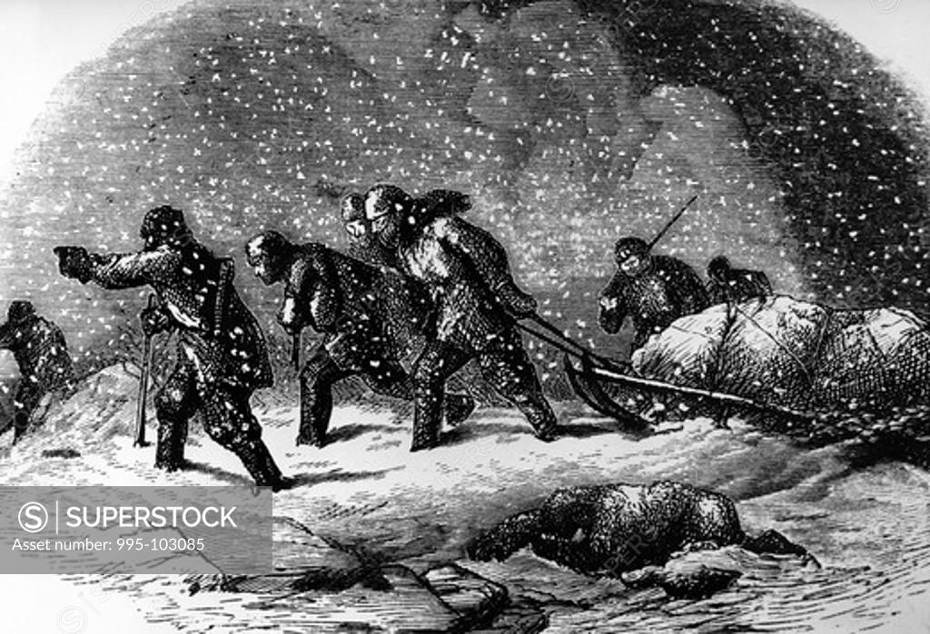 Stock Photo: 995-103085 And As They Fell They Died, The Terrible Fate of the Franklin Party by unknown artist