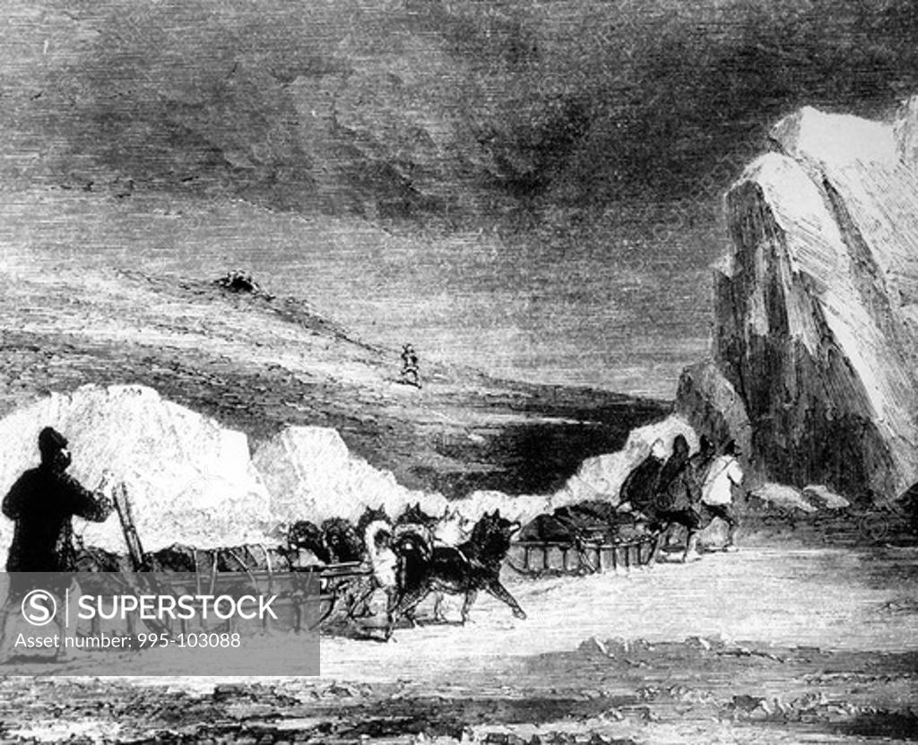 Stock Photo: 995-103088 The World Learns What Really Happened to the Franklin Expedition in May 6, 1859 by unknown artist