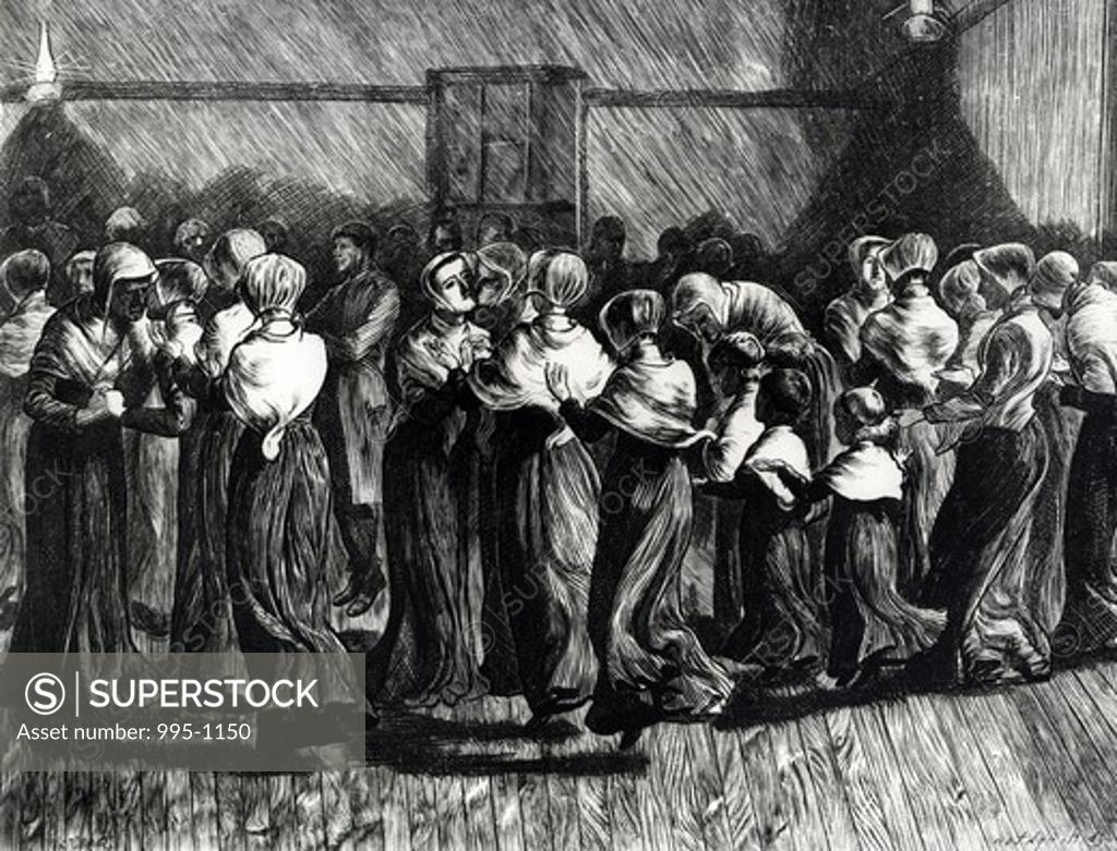 Stock Photo: 995-1150 Shakers At The Meeting Religious Dance Unknown 