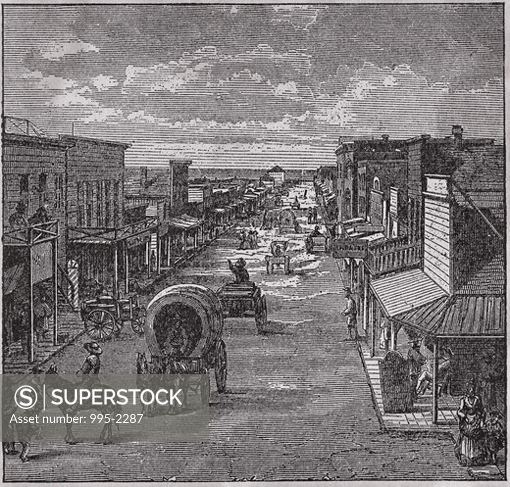Stock Photo: 995-2287 When the West was Really Wild (Wichita, Kansas) 1874 American History 
