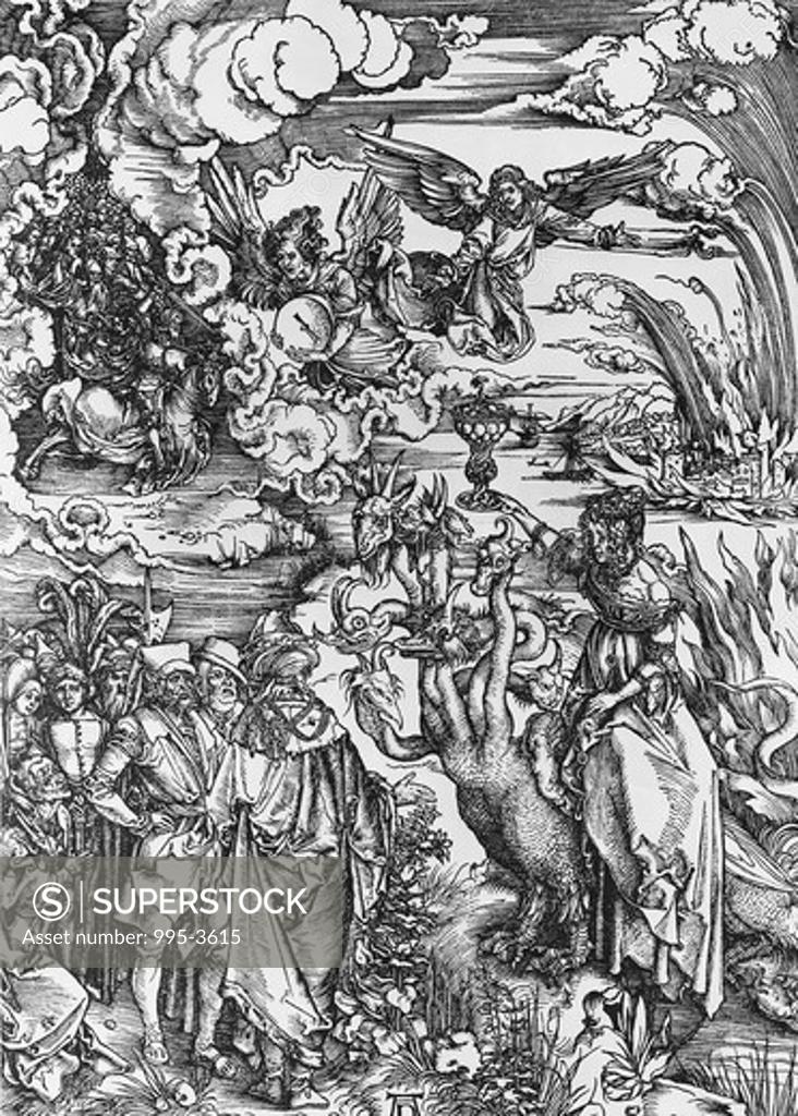 Stock Photo: 995-3615 The Beast With Two Horns Like a Lamb Albrecht Durer (1471-1528 German)