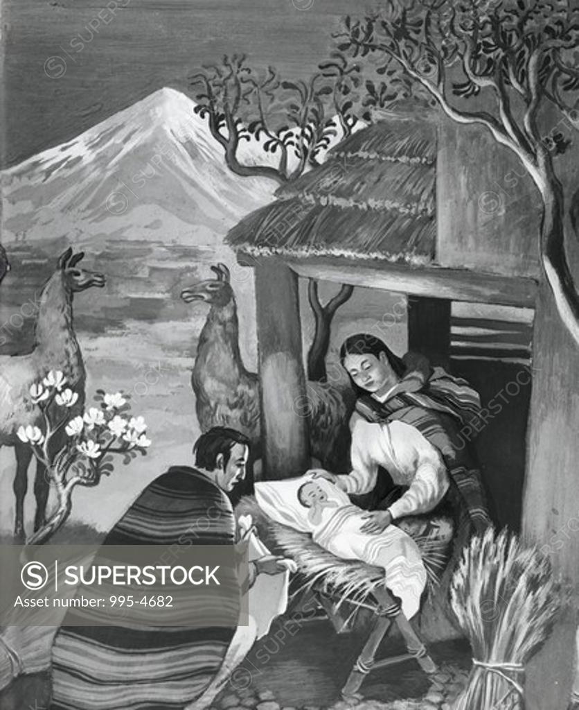Stock Photo: 995-4682 The Nativity V. Gilka (South American) 