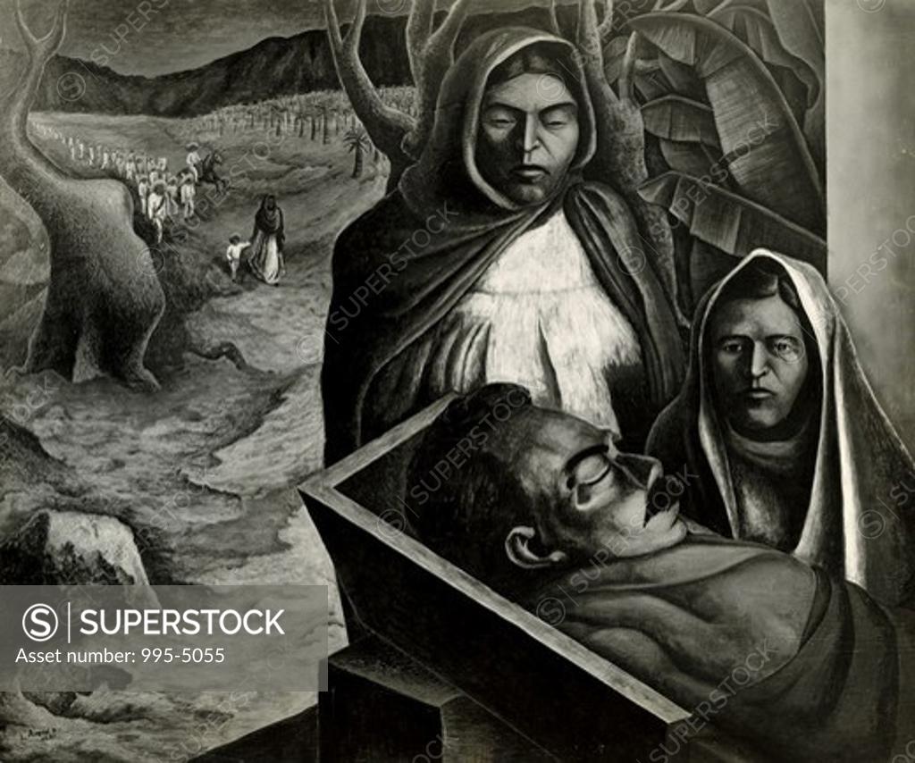 Stock Photo: 995-5055 The Death of Zapata by Luis Arenal, 1937, 1908-1985