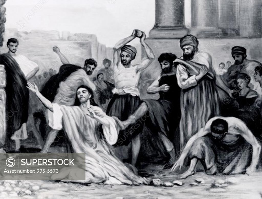 Stock Photo: 995-5573 The Stoning of St. Stephen Artist Unknown 