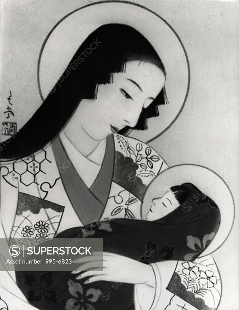 Stock Photo: 995-6823 Madonna in Adoration by Chifuju, 20th Century