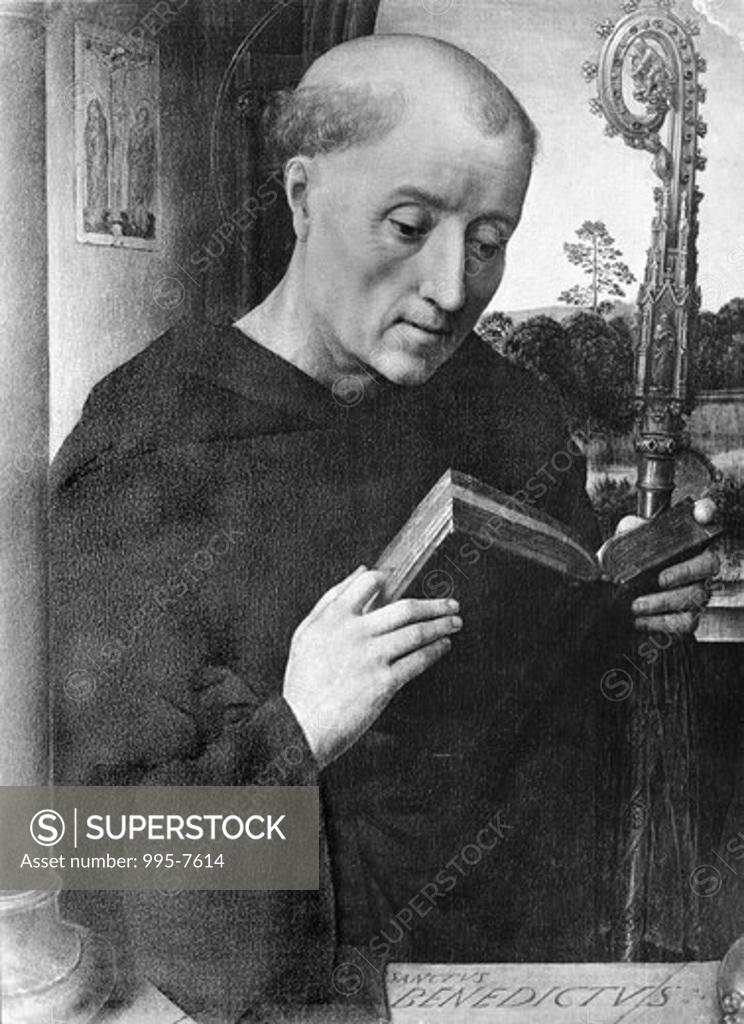 Stock Photo: 995-7614 St. Benedict Hans Memling (ca. 1433-1494/Netherlandish) 
