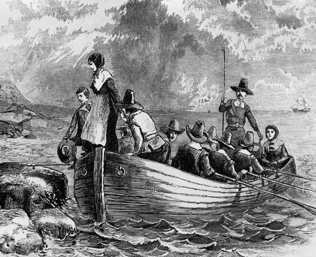 Landing of the Pilgrims at Plymouth Rock 1620 American History
