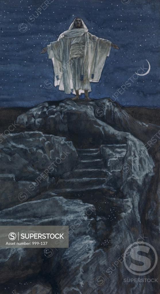 Stock Photo: 999-137 Christ Goes to the Mountain to Pray James Tissot (1836-1902/ French)