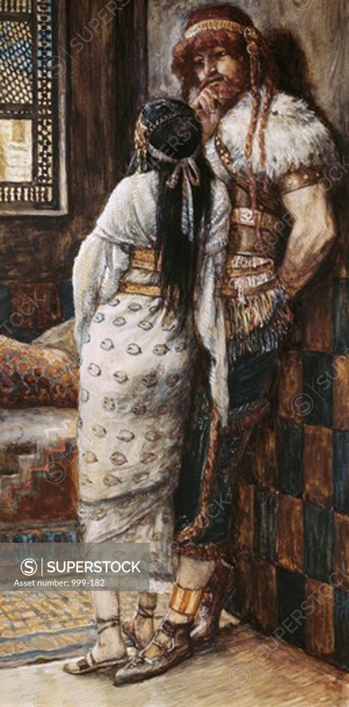 Stock Photo: 999-182 Samson and His Wife James Tissot  (1836-1902 French) Jewish Museum, New York City
