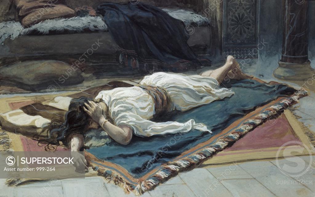 Stock Photo: 999-264 Bathsheba Mourns her Husband James Tissot (1836-1902/French) Watercolor Jewish Museum, New York