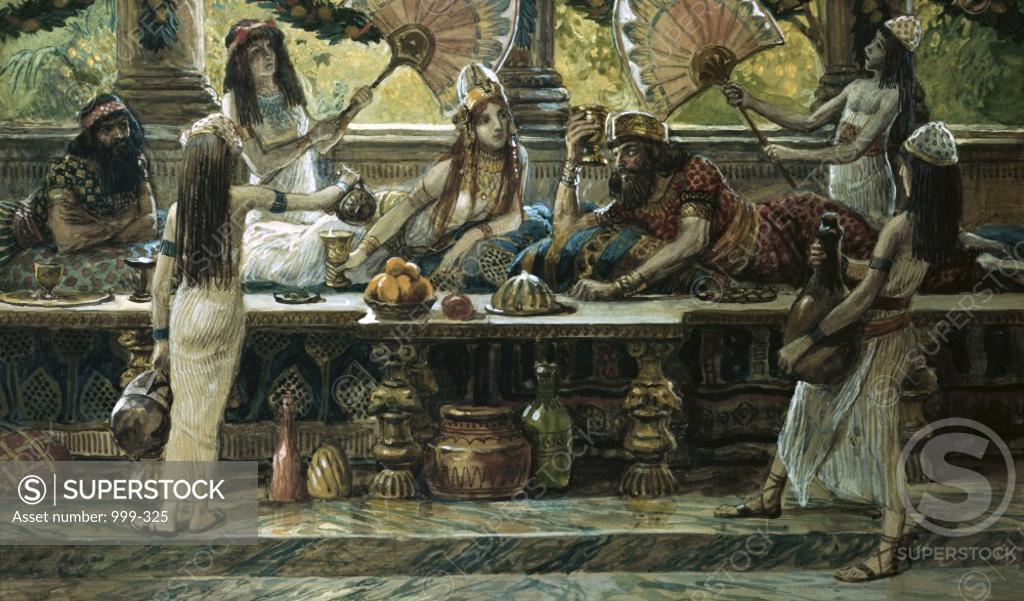 Stock Photo: 999-325 Esther Feasts with the King James Tissot (1836-1902/French) Jewish Museum, New York