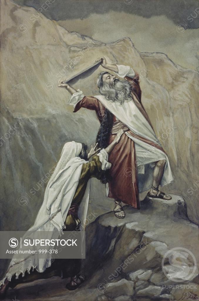 Stock Photo: 999-378 Moses Destroys the Tablets of the Ten Commandments James Tissot (1836-1902/French) Jewish Museum, New York