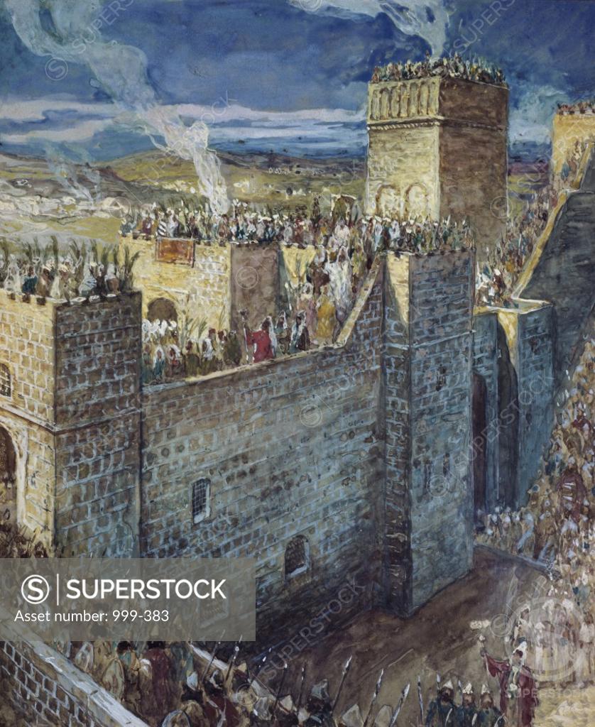 Stock Photo: 999-383 The Procession on the Walls of Jerusalem James Tissot (1836-1902/French) Jewish Museum, New York
