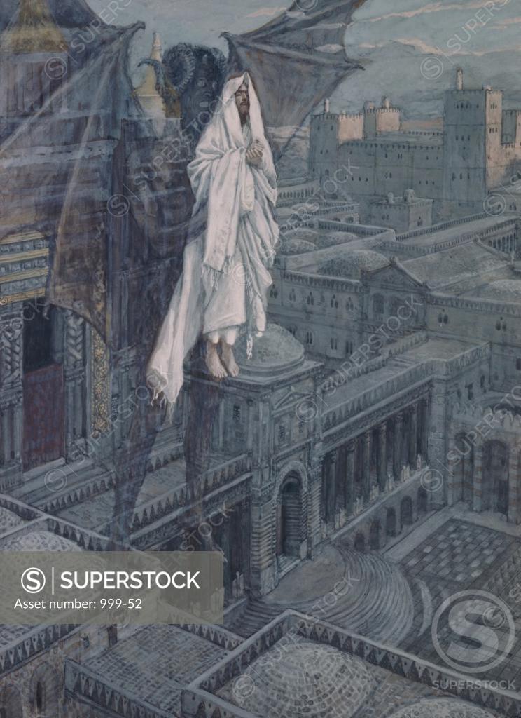 Stock Photo: 999-52 Jesus Taken up to a Pinnacle of the Temple  James J. Tissot (1839-1902/ French) 