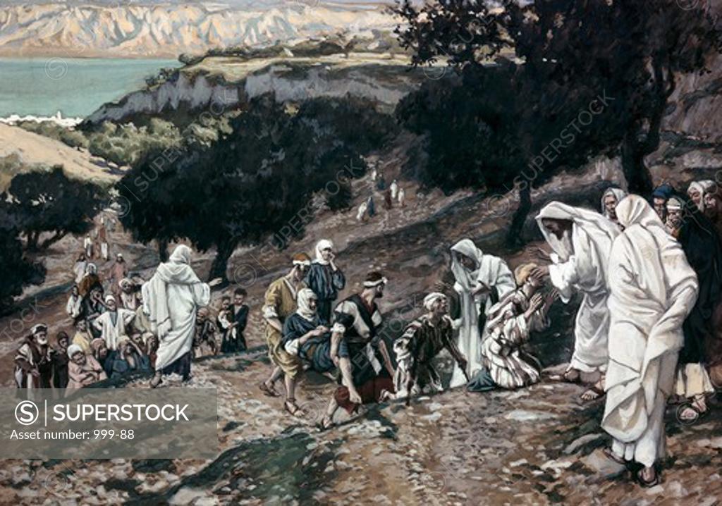 Stock Photo: 999-88 Jesus Healing the Lame and the Blind James Tissot (1836-1902 French)