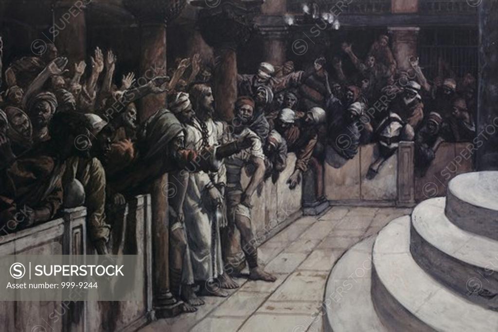 Stock Photo: 999-9244 False Witness before Caiaphas James Tissot(1836-1902/French)