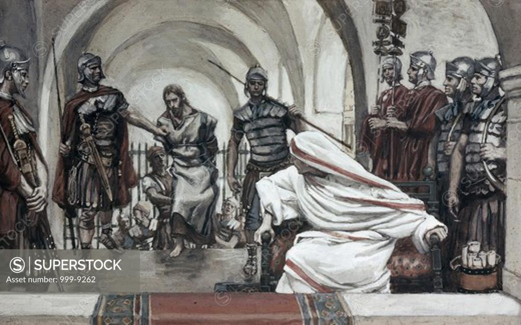 Stock Photo: 999-9262 Jesus Led Back from Herod to Pilate James Tissot (1836-1902/French)